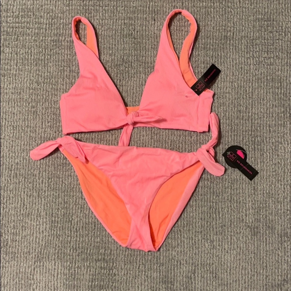 Bright pink bikini